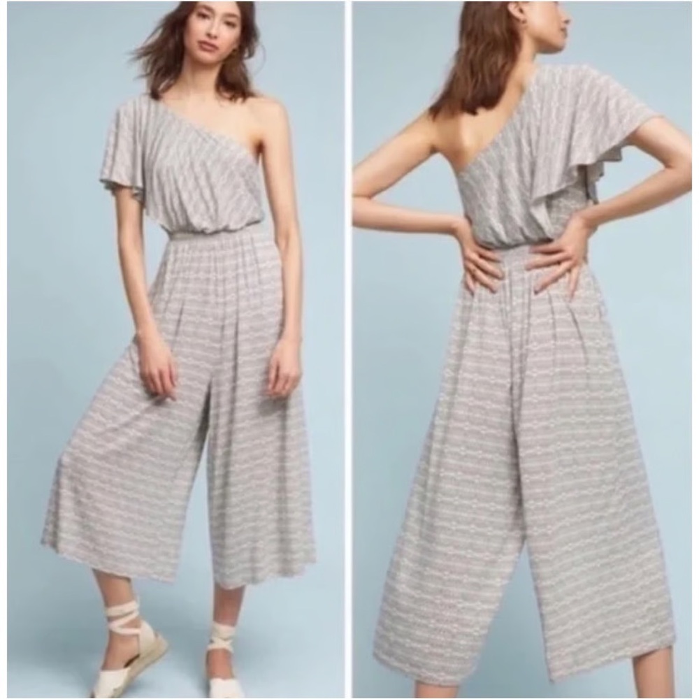 Maeve by Anthropology One shoulder Jamie wide leg jumpsuit